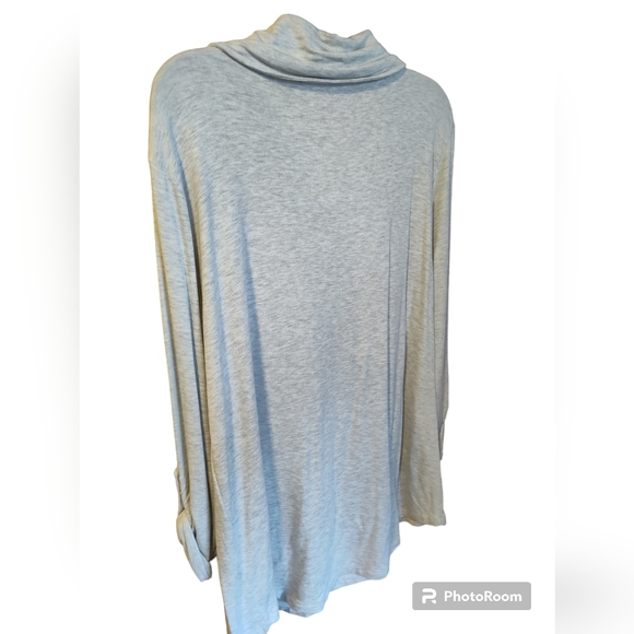 Oatmeal XL Cowl Neck 3/4 Sleeve Tunic - Picture 2 of 7